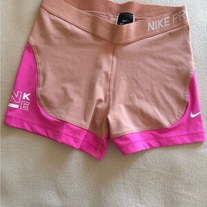 Nike Women's Athletic Shorts in Pink and Tan